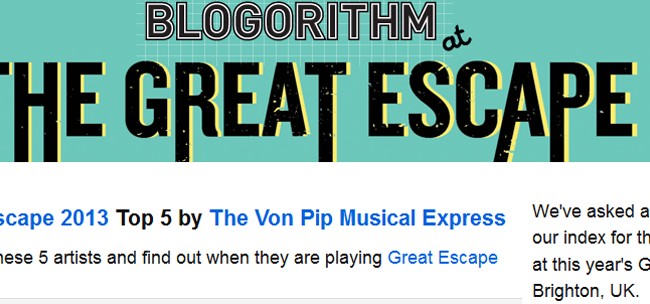 #htmlcaption_13797 The Great Escape 2013 – Brighton 16th – 18th May – Preview