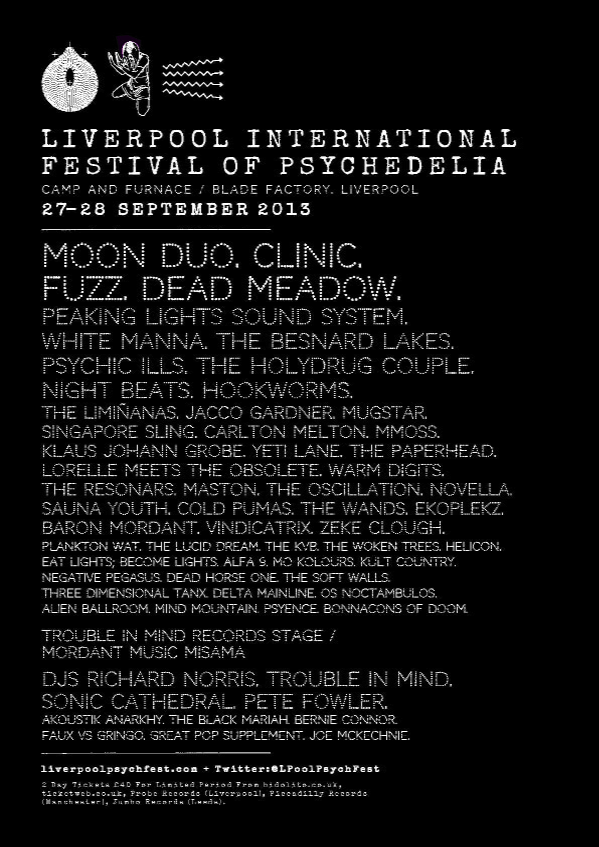The VPME | LIVERPOOL PSYCH FEST ANNOUNCE FULL MUSIC PROGRAMME. 2