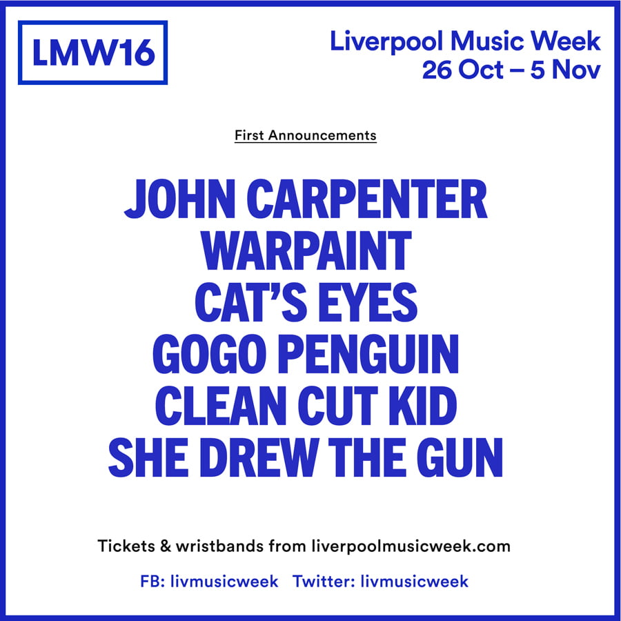 Liverpool Music Week 2016 First Wave