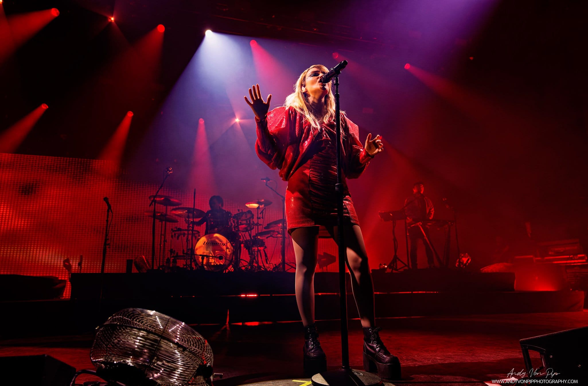 Scottish band CHVRCHES performing the UK leg of their "Screen Violence Tour" at the O2 Apollo, Manchester UK