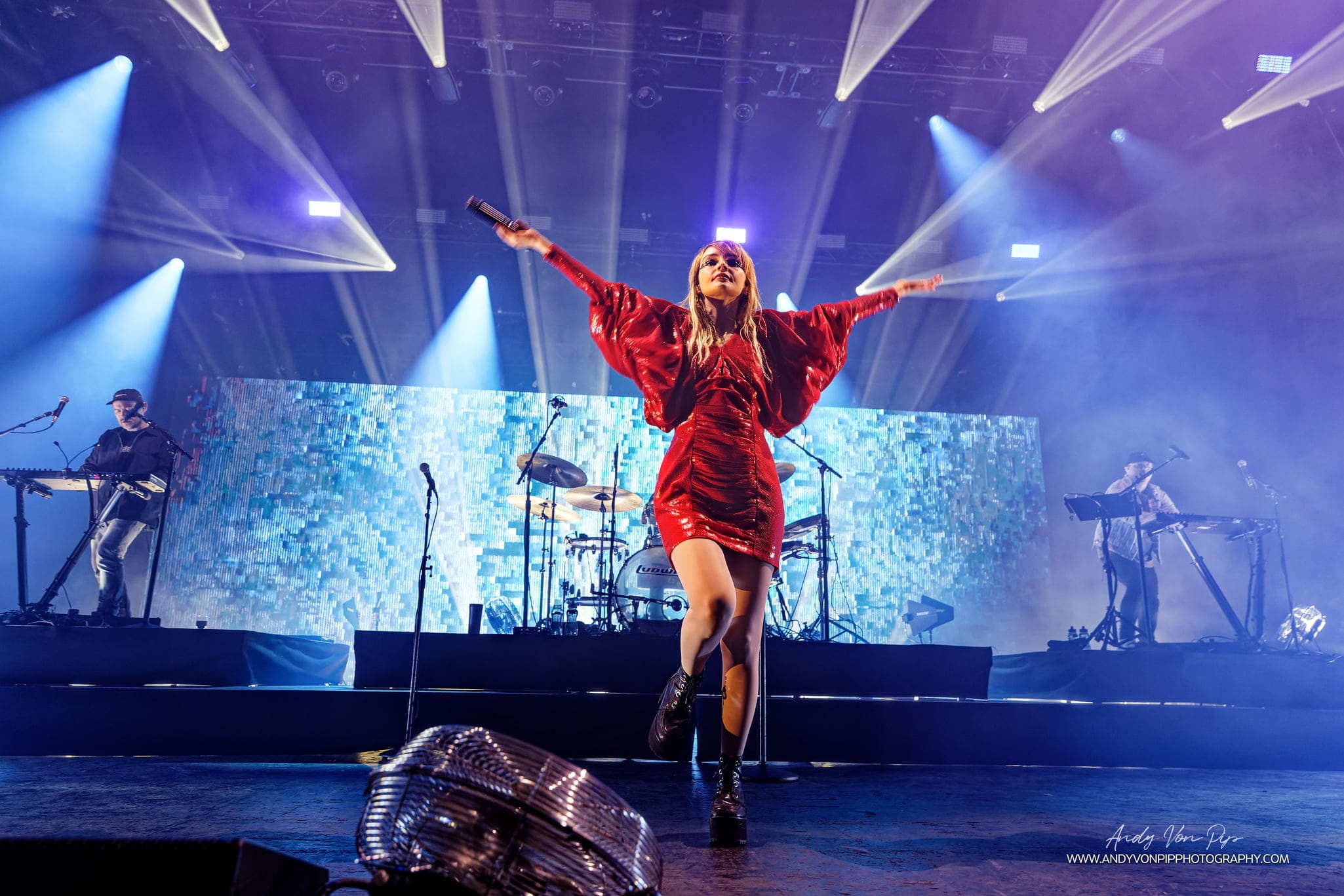 Scottish band CHVRCHES performing the UK leg of their "Screen Violence Tour" at the O2 Apollo, Manchester UK