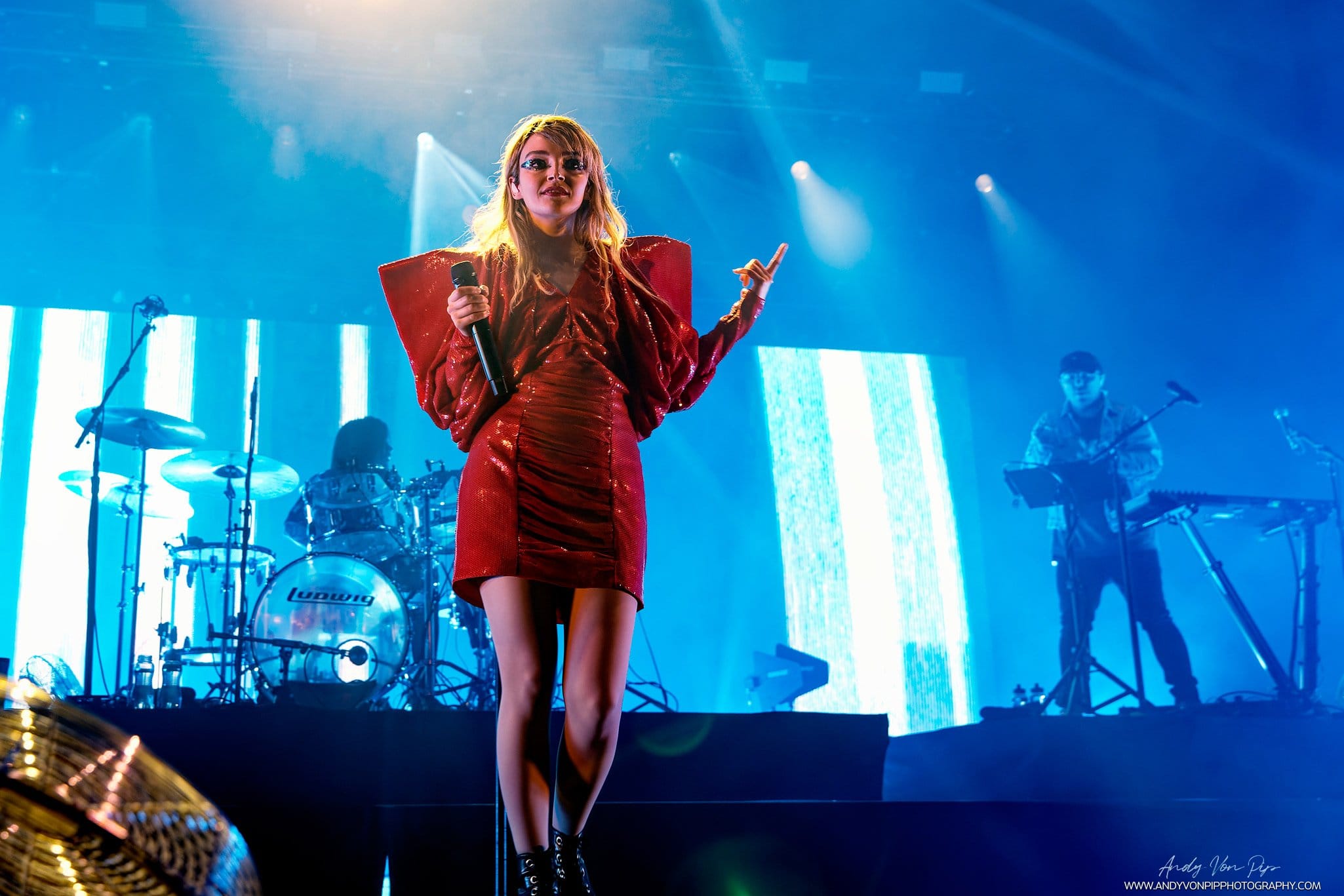 Scottish band CHVRCHES performing the UK leg of their "Screen Violence Tour" at the O2 Apollo, Manchester UK