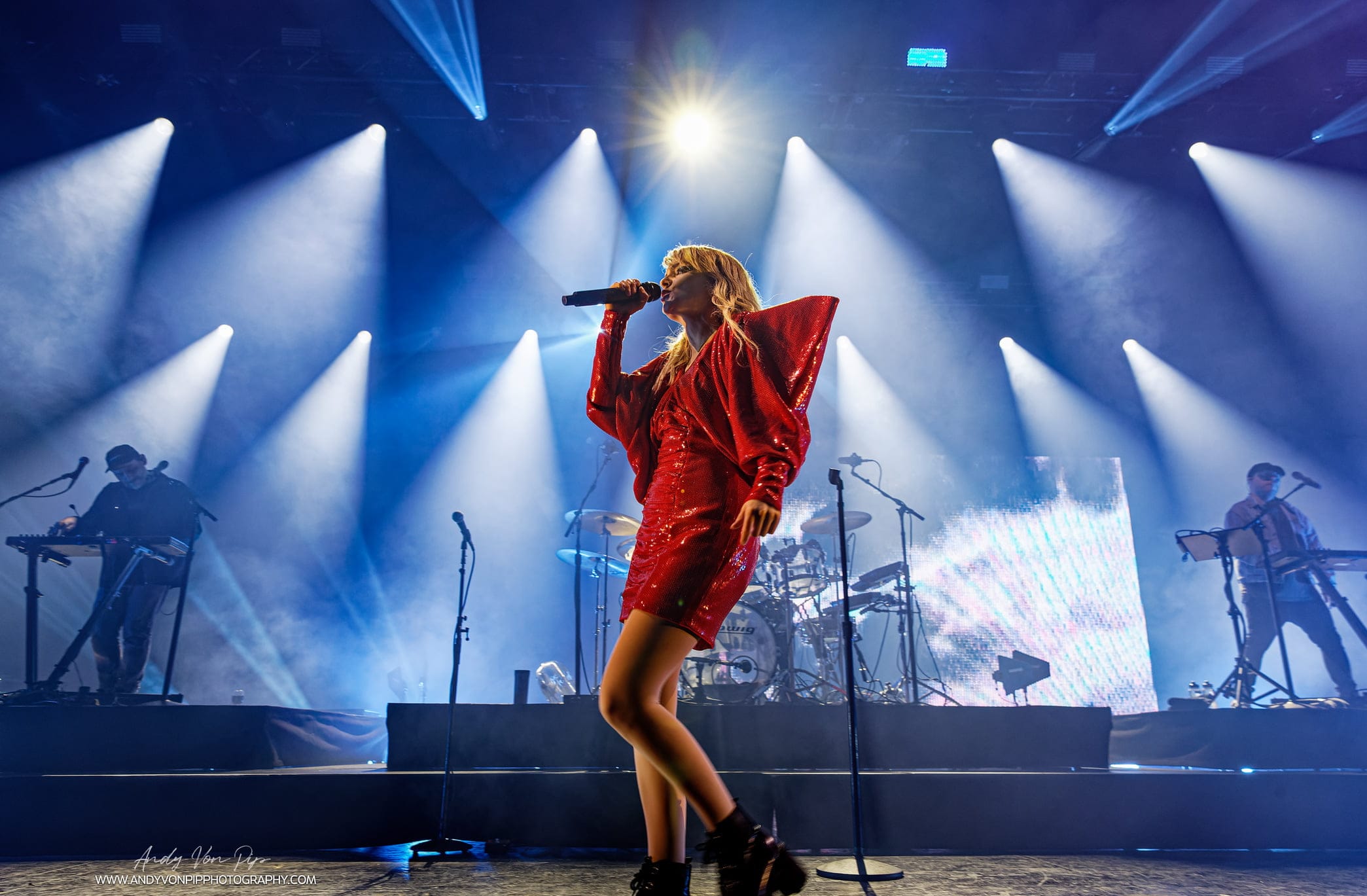 Scottish band CHVRCHES performing the UK leg of their "Screen Violence Tour" at the O2 Apollo, Manchester UK