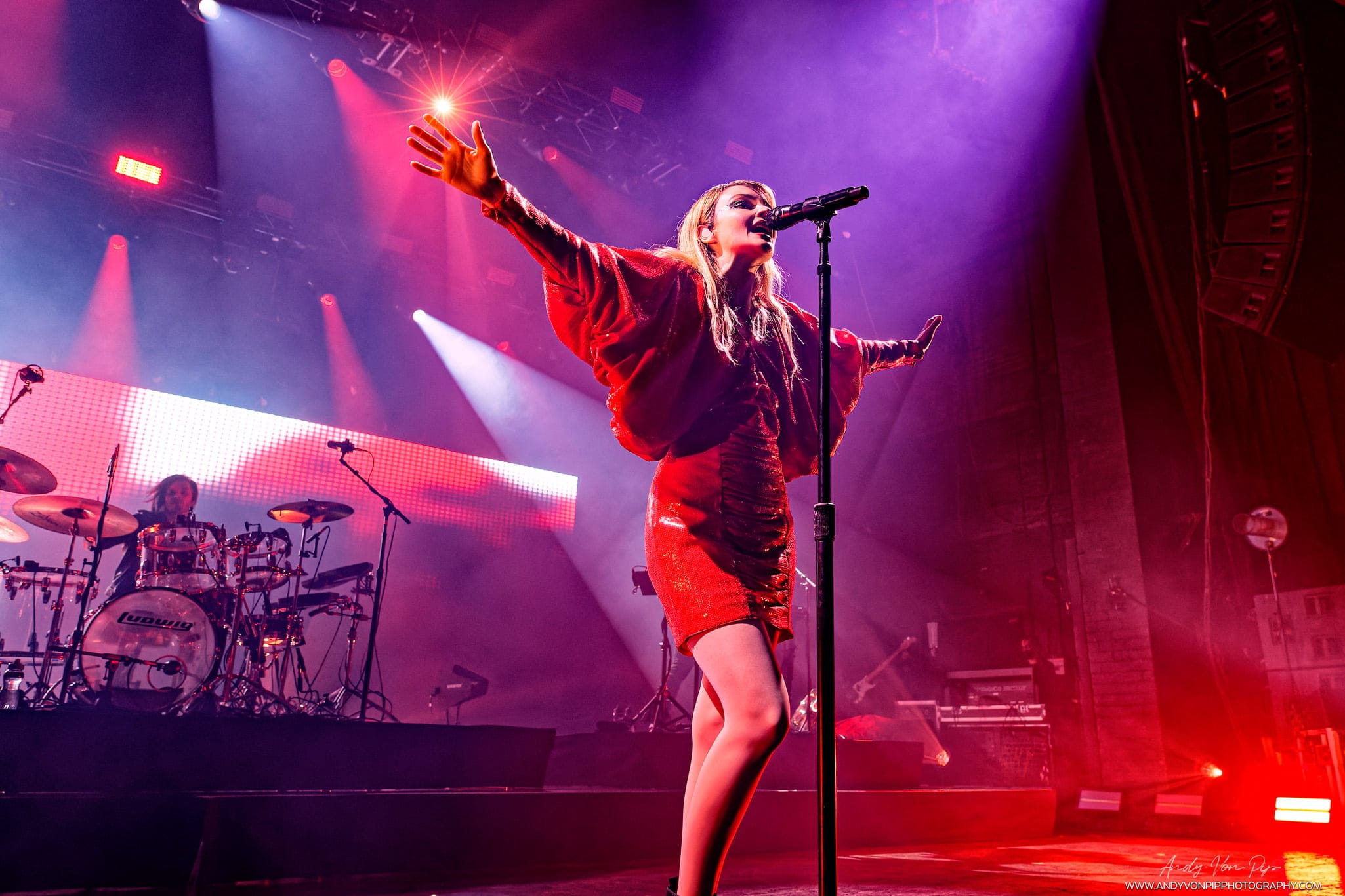 Scottish band CHVRCHES performing the UK leg of their "Screen Violence Tour" at the O2 Apollo, Manchester UK