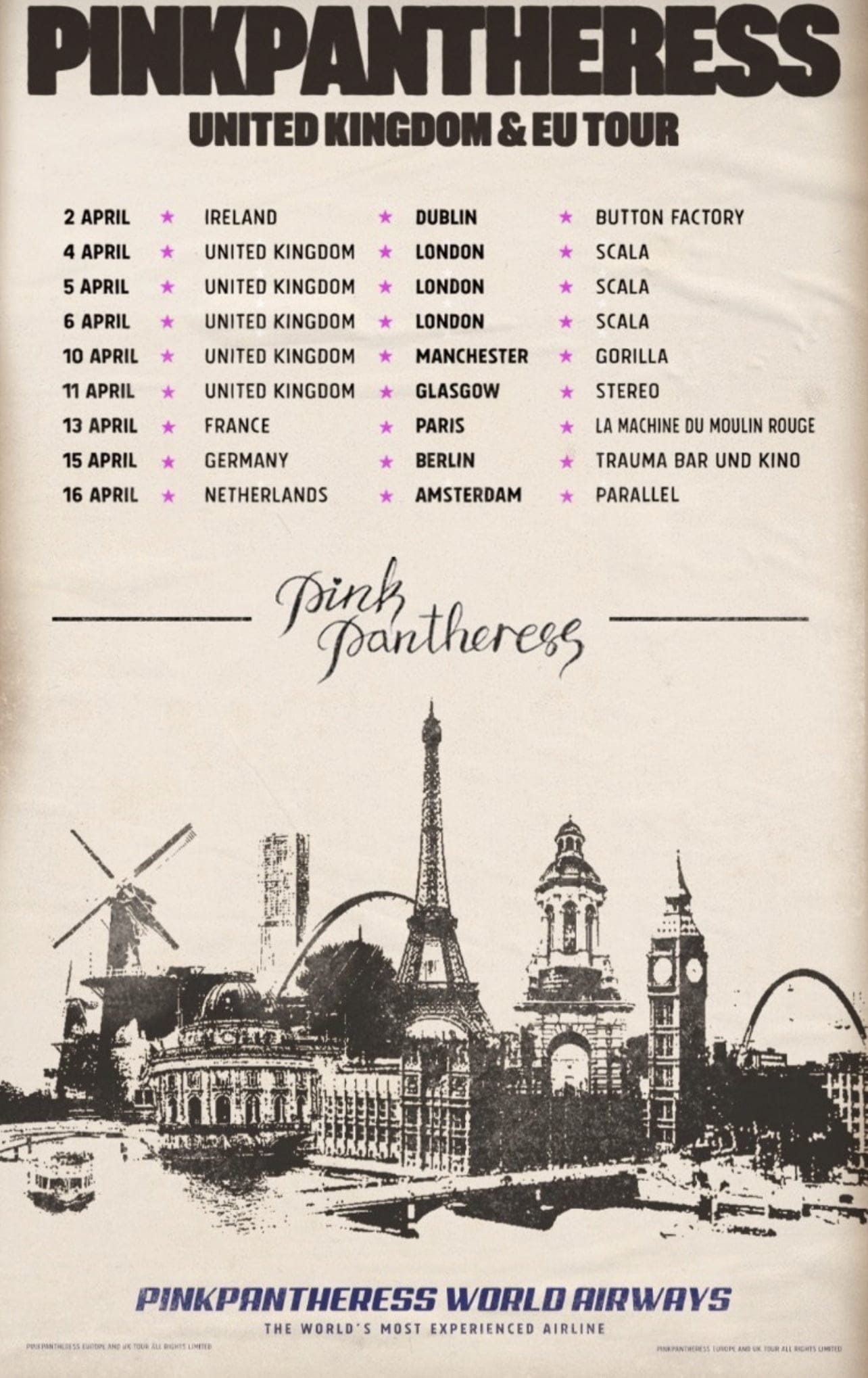 pink pantheress tour